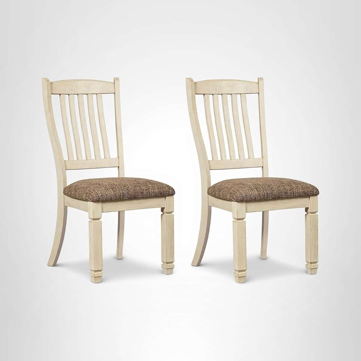 Signature Design by Ashley Bolanburg Dining Chairs Set of 2, Slat Back Cottage Side Chairs, Durable Wood Frame with Cushioned Seat, Ideal for Farmhouse Kitchens, Antiqued White - Image 20