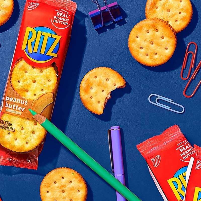 RITZ Peanut Butter Sandwich Crackers, 96 Snack Packs (6 Boxes, 6 Crackers Per Pack) - Image 9