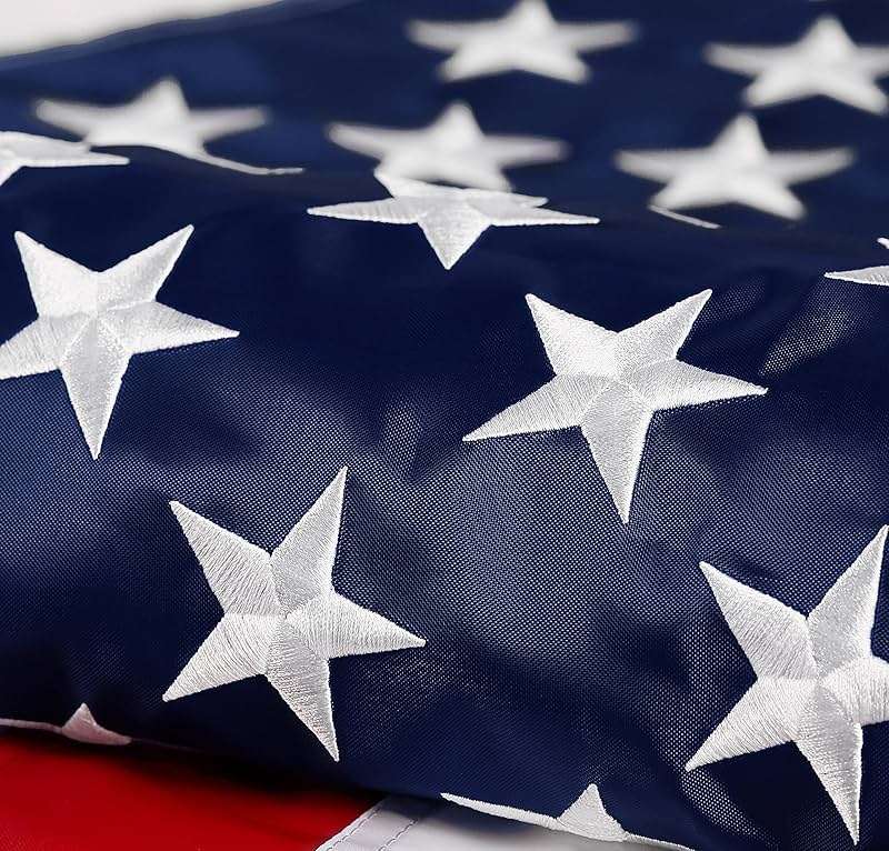 American Flag 4x6 ft: Long Lasting US Flag, Heavy Duty Nylon, Embroidered Stars, Sewn Stripes, Brass Grommets, UV Protection Perfect for Outdoors! USA Flag - Image 1