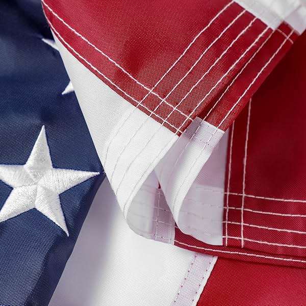 American Flag 4x6 ft: Long Lasting US Flag, Heavy Duty Nylon, Embroidered Stars, Sewn Stripes, Brass Grommets, UV Protection Perfect for Outdoors! USA Flag - Image 5