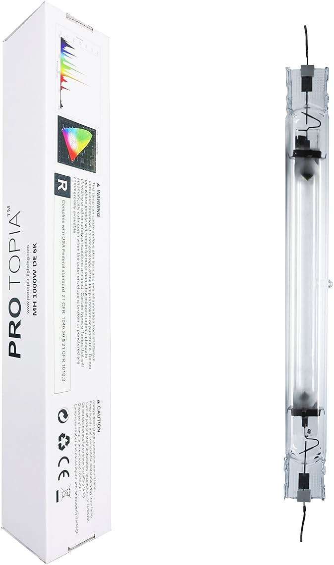 PROTOPIA 6000K 1000W Double Ended Metal Halide Grow Light Bulb,High PAR Enhanced Blue and Violet Spectrum for Horticulture Hydroponic and Indoor Plants, Grow Bulb,CCT 6000K,95,000 Lumens,HID Lamp - Image 1