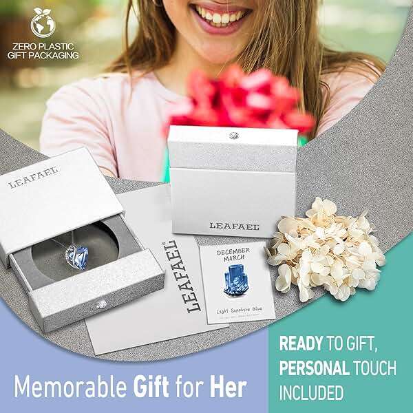 Leafael Necklaces for Women, Infinity Love Birthstone Heart Crystal Pendant, Birthday Jewelry Gifts for Her, Mom, and Wife, Silver Plated, 18 plus 2 inch Adjustable Chain - Image 5