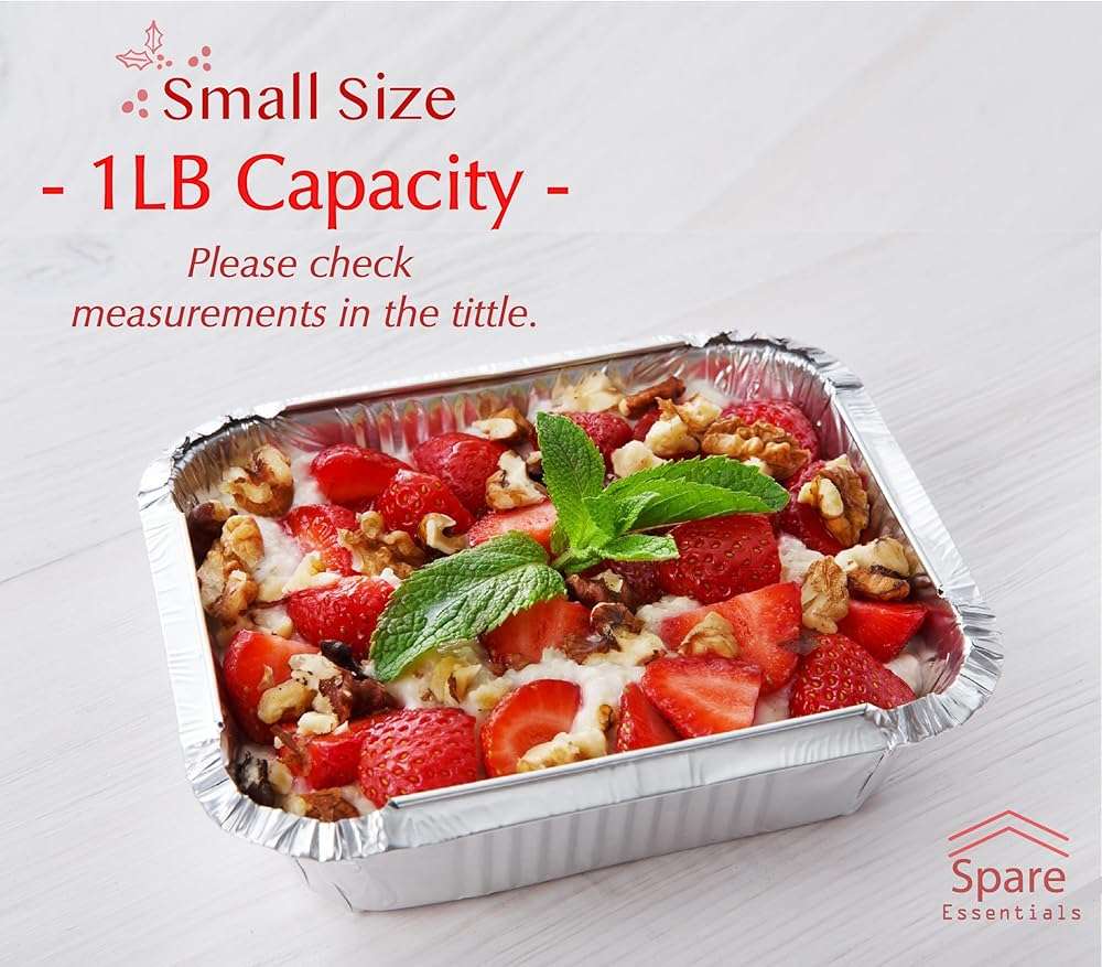 Spare Essentials 55 Pack - Aluminum Pan/Containers with Lids/Foil Containers/Aluminum Pans with Lids/Take Out Containers/Disposable Pans/Aluminum Foil Food Containers/Freezer Meals containers (1 LB) - Image 7