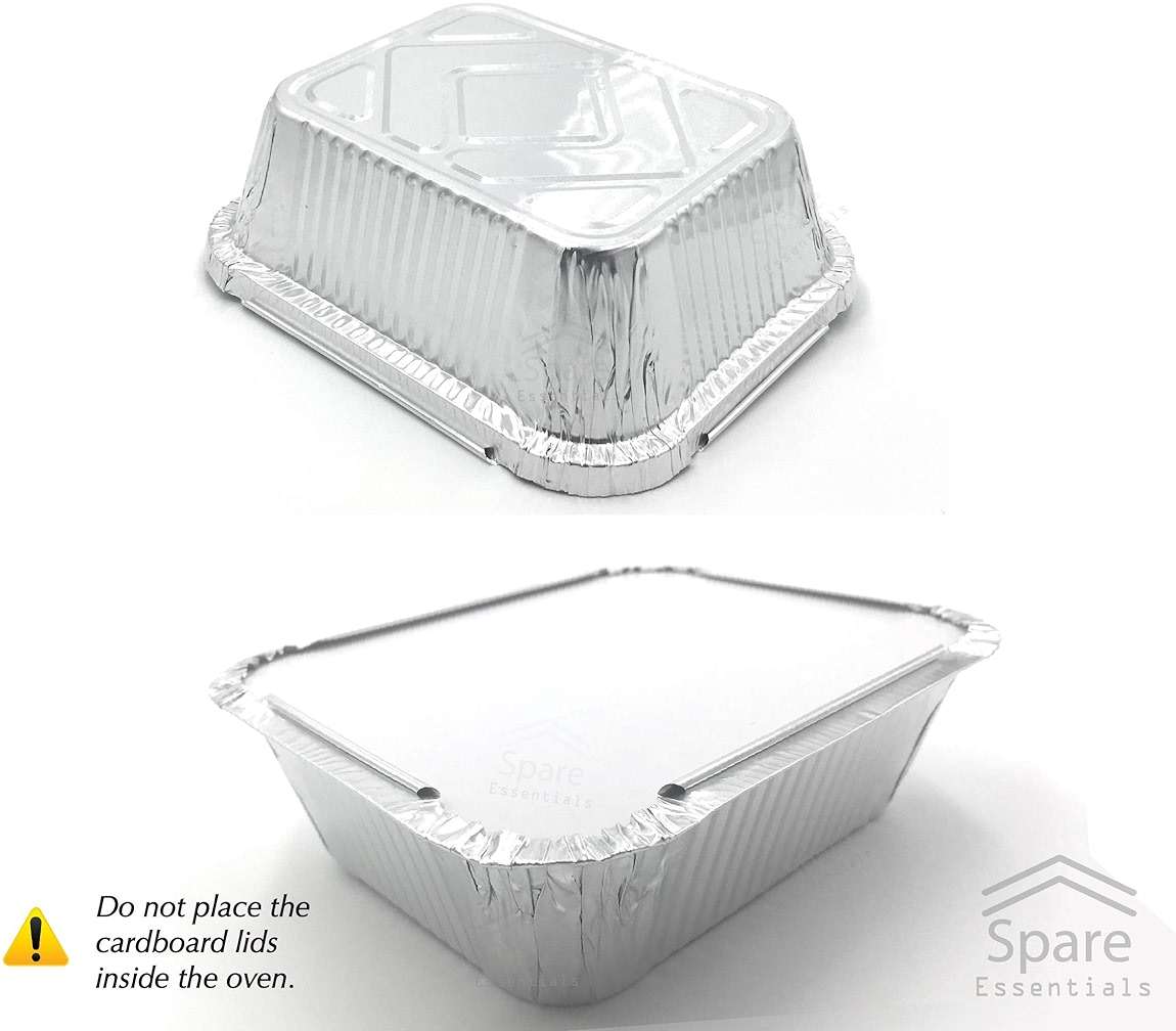 Spare Essentials 55 Pack - Aluminum Pan/Containers with Lids/Foil Containers/Aluminum Pans with Lids/Take Out Containers/Disposable Pans/Aluminum Foil Food Containers/Freezer Meals containers (1 LB) - Image 8