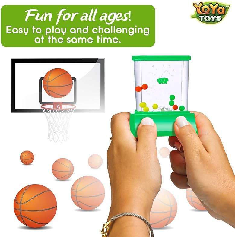 YoYa Toys Aqua Rings Handheld Water Game - Set of 2 - Water Ring Toss and Basketball Hoop Toy - Gift for Ages 3 4 5 6 7 8 9 - Nostalgic 80's 90's Retro Mini Games - Fun Car Road Trip Travel Activities - Image 4