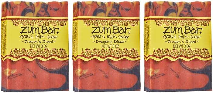 Zum Indigo Wild Goat's Milk Soap Bar - Bar Soap for Hands & Body Made with Essential Oils - 3 oz - Dragon's Blood (3 Pack) - Image 1