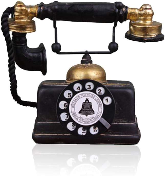 Retro Phone Model Small Creative European Resin Rotary Dial Telephone, Coffee Shop, Bar, Showcase, Home Decoration Props - Image 1