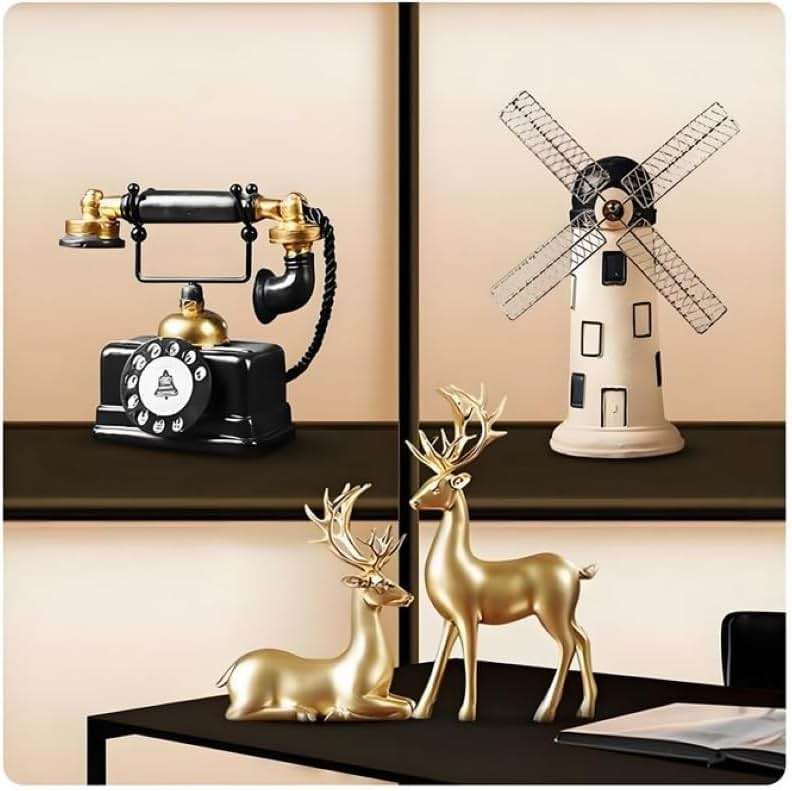 Retro Phone Model Small Creative European Resin Rotary Dial Telephone, Coffee Shop, Bar, Showcase, Home Decoration Props - Image 3