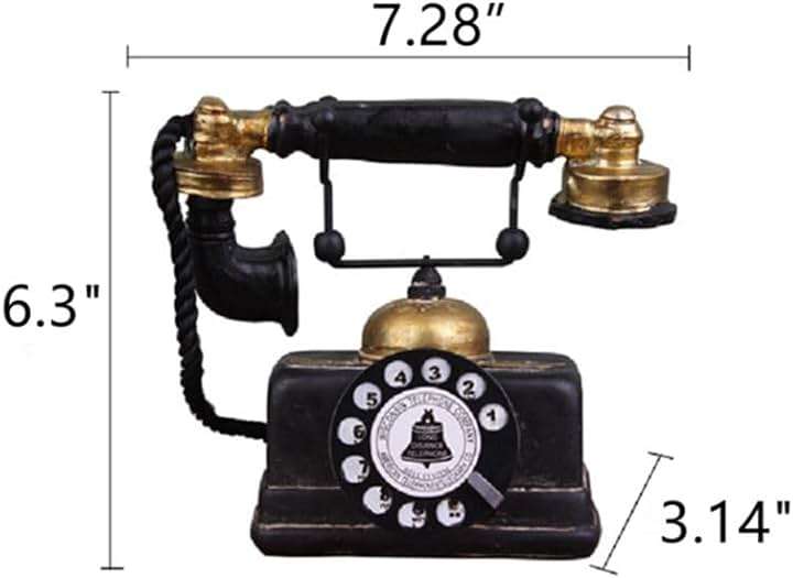 Retro Phone Model Small Creative European Resin Rotary Dial Telephone, Coffee Shop, Bar, Showcase, Home Decoration Props - Image 5