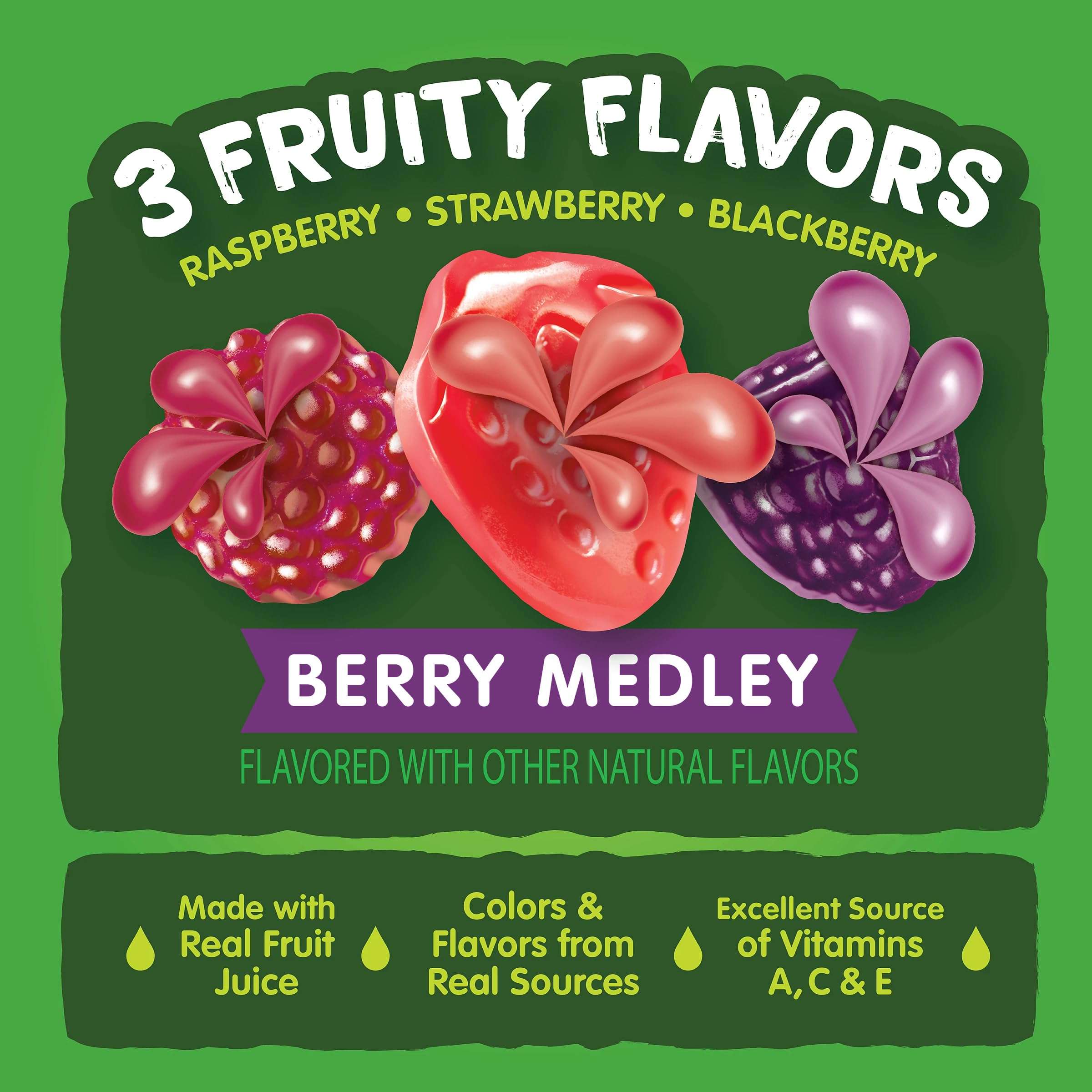 Black Forest Juicy Burst Fruit Snacks, Berry Medley, 0.8 Ounce Pouches (40 Count) - Image 6