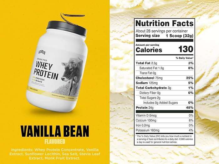 Levels Grass Fed Whey Protein Powder, No Artificials, 24G of Protein, Vanilla Bean, 2LB - Image 3