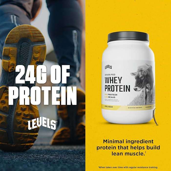 Levels Grass Fed Whey Protein Powder, No Artificials, 24G of Protein, Vanilla Bean, 2LB - Image 4