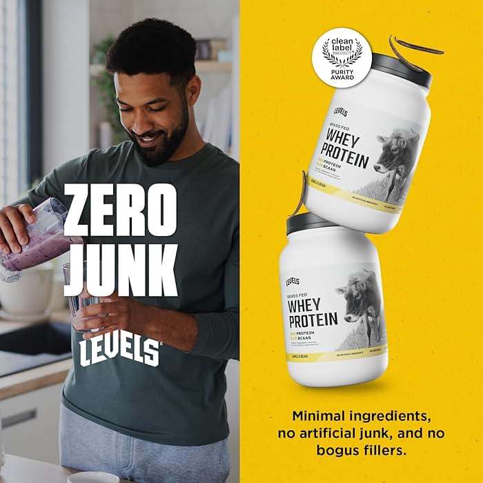 Levels Grass Fed Whey Protein Powder, No Artificials, 24G of Protein, Vanilla Bean, 2LB - Image 6