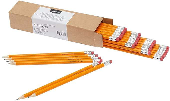 Amazon Basics Wood-Cased #2 HB School Pencils with Erasers for Writing and Drawing, Pre-sharpened, Soft Strong Lead, Orange, 30 Count - Image 1