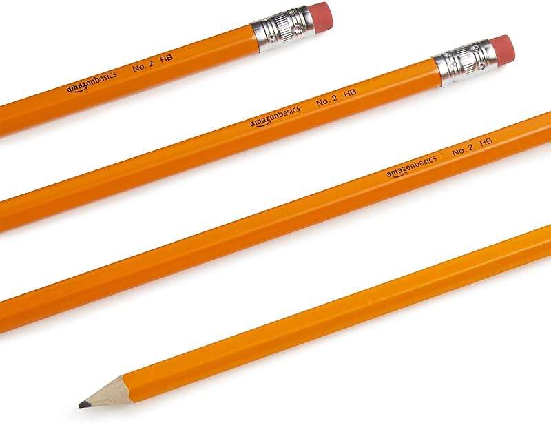Amazon Basics Wood-Cased #2 Pencils for Writing, Drawing and Sketching, Pre-sharpened, HB Soft Lead with Erasers, Teacher Supplies, 150 Count, Yellow - Image 4