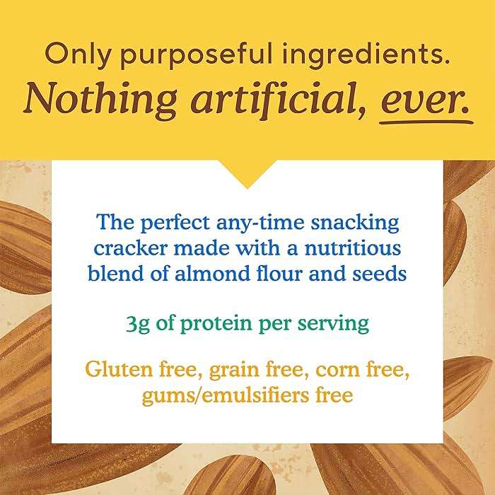 Simple Mills Almond Flour Crackers, Rosemary & Sea Salt, Gluten Free, Flax Seed, Sunflower Seeds, Corn Free, Good for Snacks, Made with whole foods, 6 Count (Packaging May Vary) - Image 3