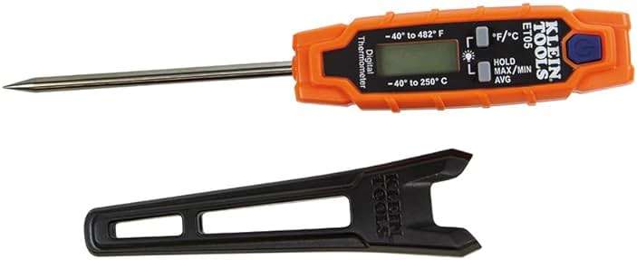 Klein Tools ET05 Digital Pocket Thermometer, HVAC Instant Read Thermometer with Backlit Display, Wide Measurement Range, Fahrenheit and Celsius - Image 7