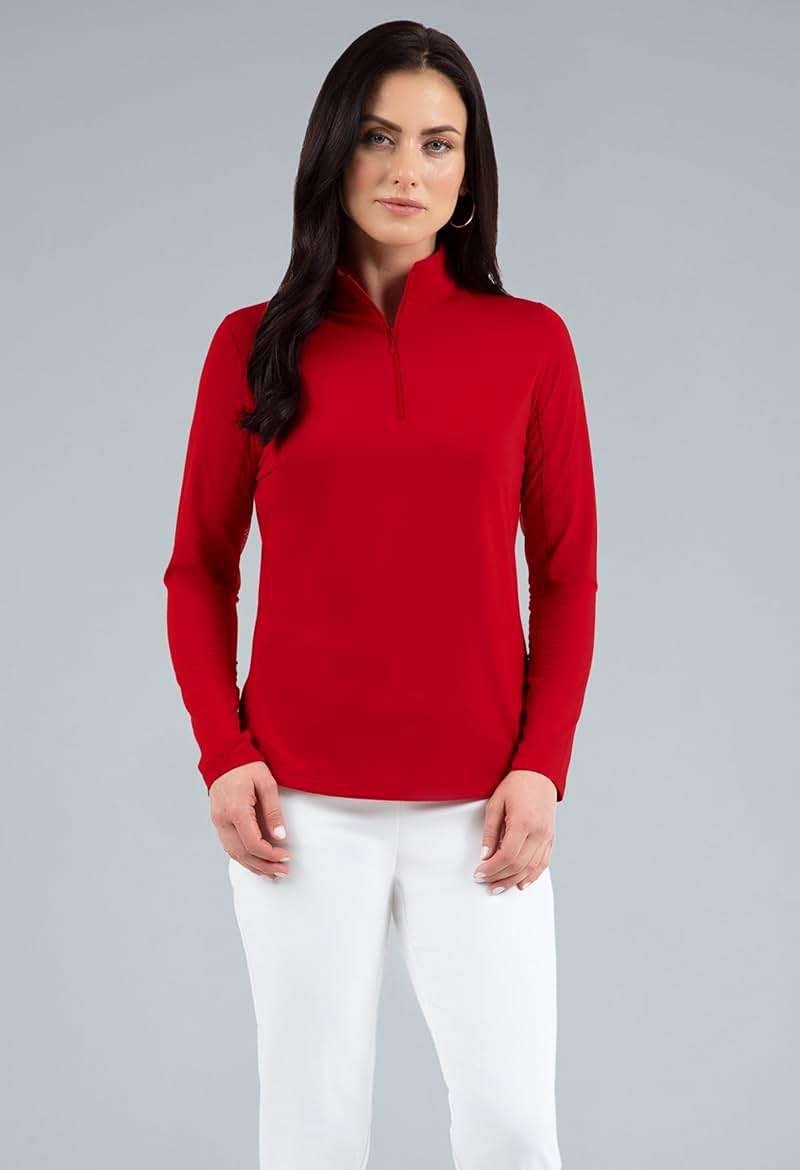 IBKUL Athleisure Wear Sun Protective UPF 50+ Icefil Cooling-Solid Long Sleeve Mock Neck Top-80000 - Image 2