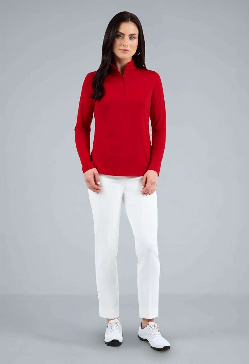 IBKUL Athleisure Wear Sun Protective UPF 50+ Icefil Cooling-Solid Long Sleeve Mock Neck Top-80000 - Image 3