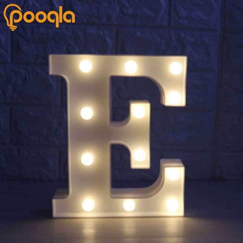 Pooqla LED Marquee Letter Lights Sign, Light Up Alphabet Letter for Home Party Wedding Decoration E - Image 5