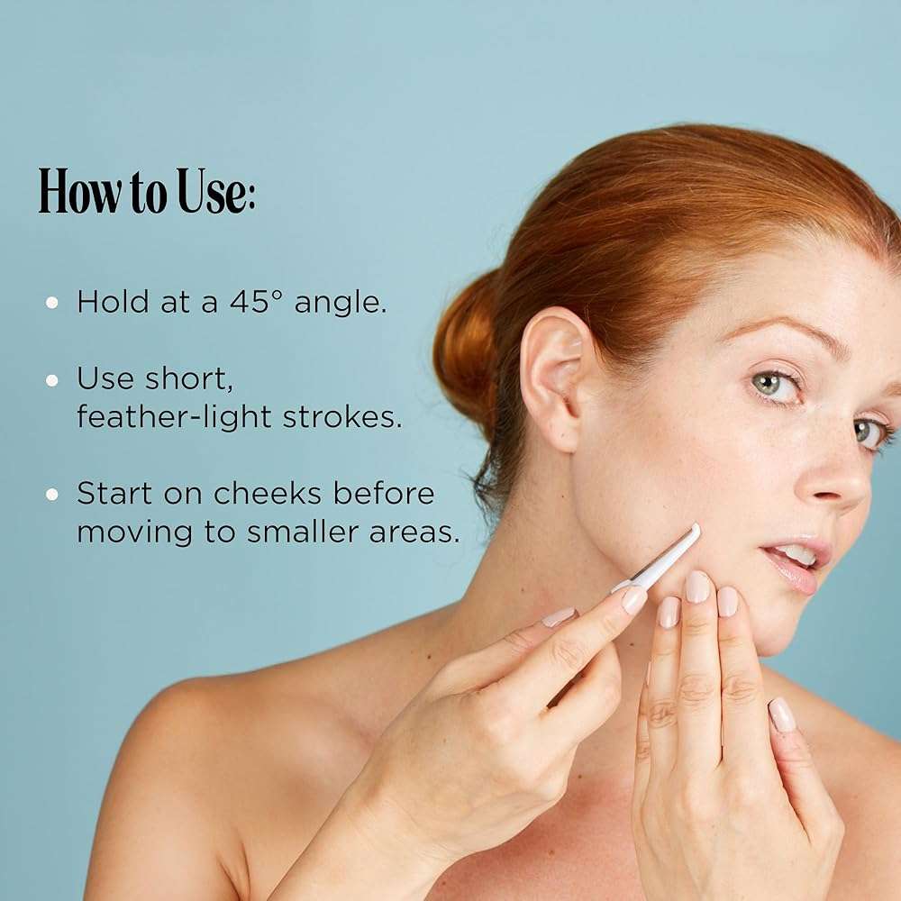 StackedSkincare Professional-Grade Dermaplaning Tool – Precision Exfoliation, Removes Peach Fuzz & Dead Skin, Aluminum Handle, Refillable Blades - Image 5