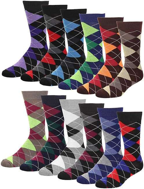 Falari Men Colorful Funny Novelty Crazy Combed Casual Dress Socks & Argyle Socks - Image 1