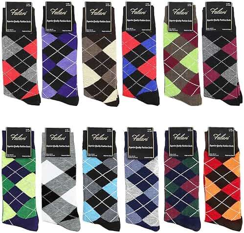 Falari Men Colorful Funny Novelty Crazy Combed Casual Dress Socks & Argyle Socks - Image 2