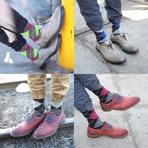 Falari Men Colorful Funny Novelty Crazy Combed Casual Dress Socks & Argyle Socks - Image 7