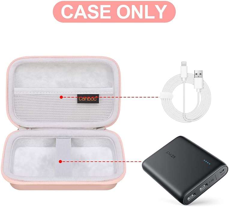 Canboc Hard Case for Anker PowerCore 13000 Portable Charger/Anker 622/621 Magnetic Battery (MagGo) Power Bank, Mesh Pocket fits USB Cable, Rose Gold (Case Only) ﻿ - Image 2