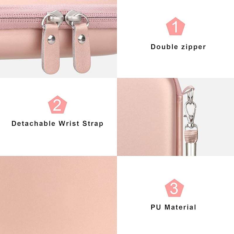Canboc Hard Case for Anker PowerCore 13000 Portable Charger/Anker 622/621 Magnetic Battery (MagGo) Power Bank, Mesh Pocket fits USB Cable, Rose Gold (Case Only) ﻿ - Image 5
