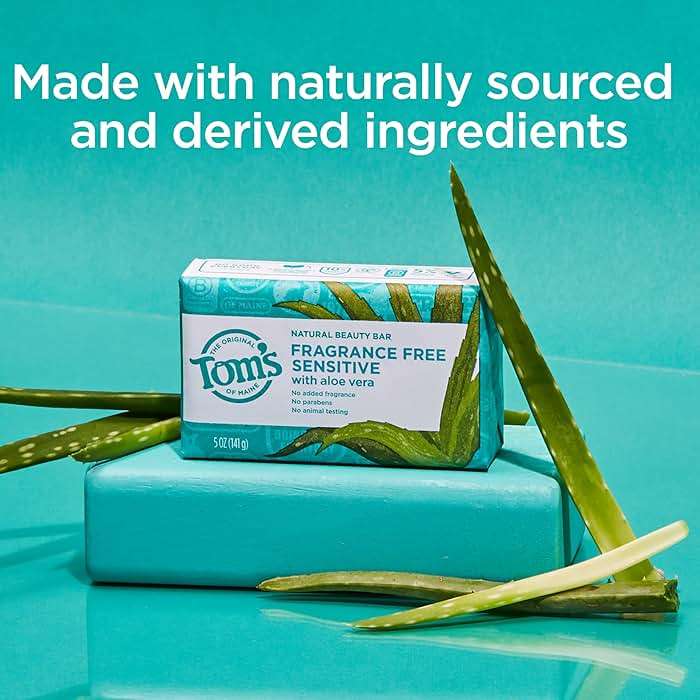 Tom’s of Maine Natural Beauty Bar Soap For Women and Men, Fragrance Free, Sensitive Skin, 5 oz Bar (Pack of 6) - Image 2