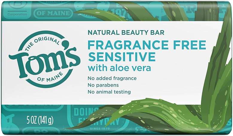 Tom’s of Maine Natural Beauty Bar Soap For Women and Men, Fragrance Free, Sensitive Skin, 5 oz Bar (Pack of 6) - Image 8