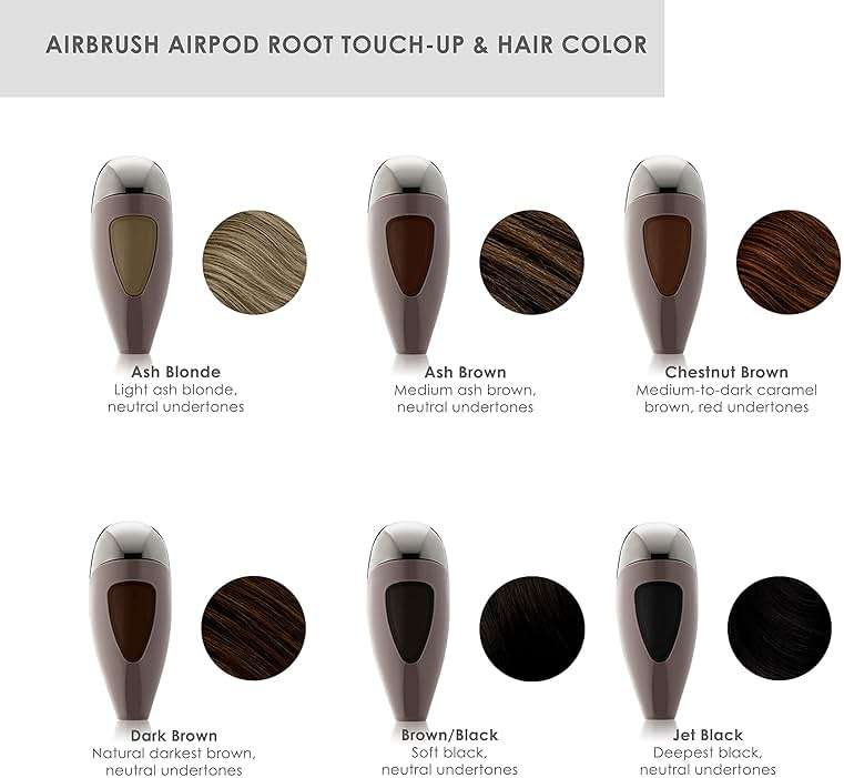 TEMPTU Airpod Airbrush Root Touch-up and Hair Color Kit, Vitamin-Enriched Weightless Non-greasy formula, for Long-wear color - Image 7