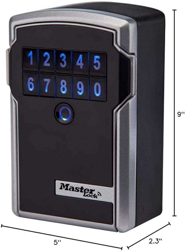 Master Lock Digital Lock Box for Keys with Code, Electronic Wall Mount Key Safe with Bluetooth Connection to iOS/Android App and Sharable Keypad Codes, 3-1/4 Inches Wide, ‎5441EC - Image 2