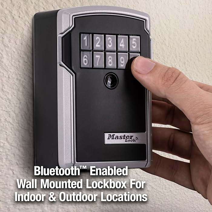 Master Lock Digital Lock Box for Keys with Code, Electronic Wall Mount Key Safe with Bluetooth Connection to iOS/Android App and Sharable Keypad Codes, 3-1/4 Inches Wide, ‎5441EC - Image 3