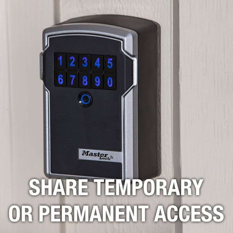 Master Lock Digital Lock Box for Keys with Code, Electronic Wall Mount Key Safe with Bluetooth Connection to iOS/Android App and Sharable Keypad Codes, 3-1/4 Inches Wide, ‎5441EC - Image 4