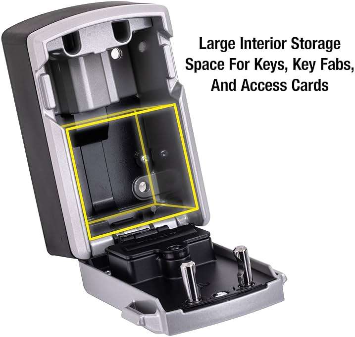 Master Lock Digital Lock Box for Keys with Code, Electronic Wall Mount Key Safe with Bluetooth Connection to iOS/Android App and Sharable Keypad Codes, 3-1/4 Inches Wide, ‎5441EC - Image 5