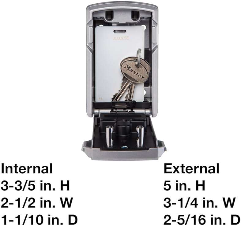 Master Lock Digital Lock Box for Keys with Code, Electronic Wall Mount Key Safe with Bluetooth Connection to iOS/Android App and Sharable Keypad Codes, 3-1/4 Inches Wide, ‎5441EC - Image 7