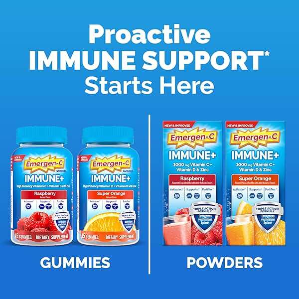 Emergen-C Immune+ Triple Action Immune Support Gummies, BetaVia (R), 1000mg Vitamin C, B Vitamins, Vitamin D and Antioxidants, Super Orange, Back to School Essentials - 45 Count - Image 6