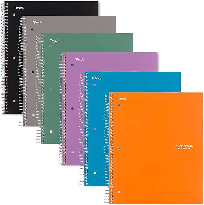 Five Star Spiral Notebook + Study App, 1 Subject, Graph Ruled Paper, 8.5" x 11", 100 Sheets, Assorted Colors, 6 Pack (73549) - Image 9