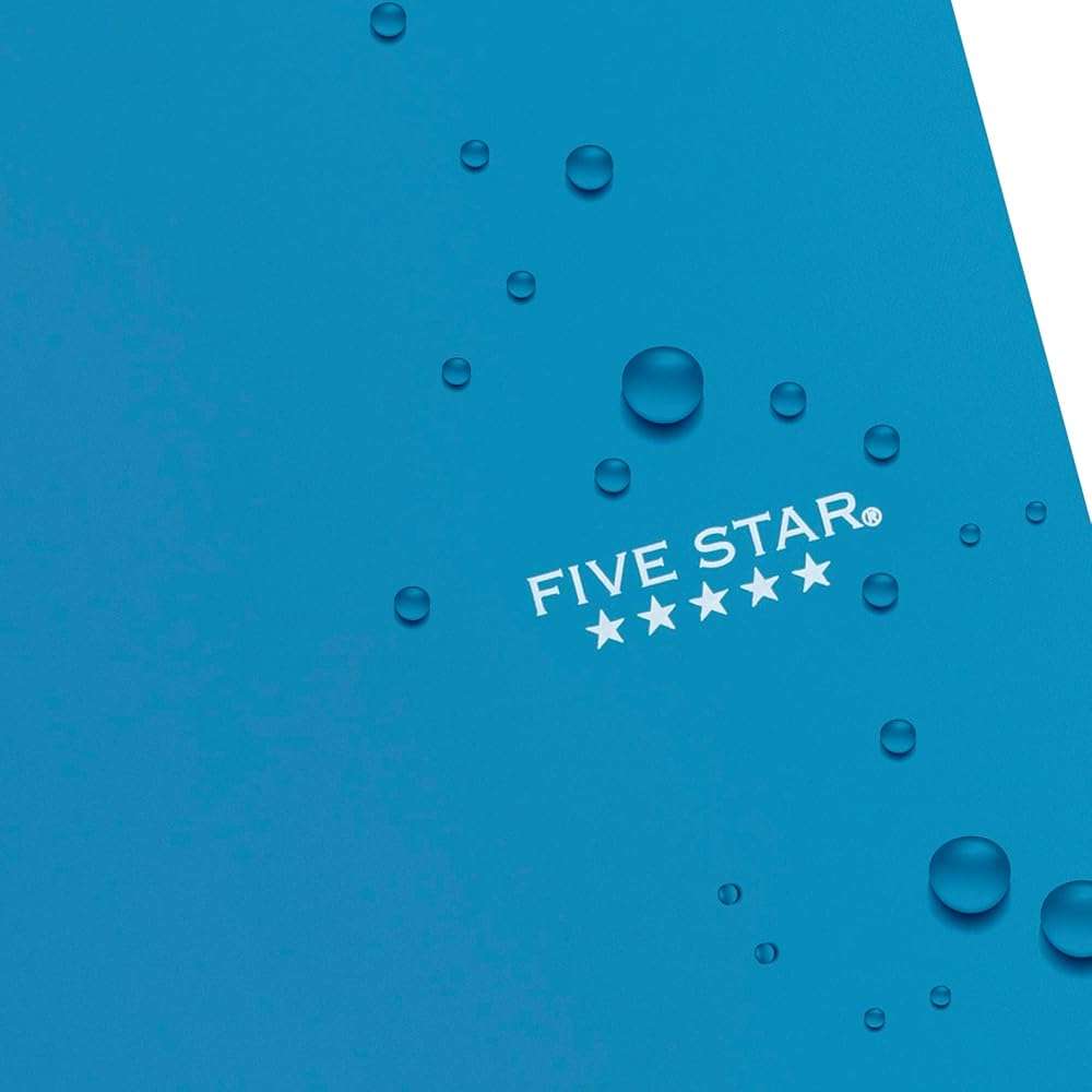Five Star Spiral Notebook + Study App, 5 Subject, Wide Ruled Paper, 8" x 10-1/2", 200 Sheets, Fights Ink Bleed, Water Resistant Cover, Tidewater Blue (73196) - Image 8