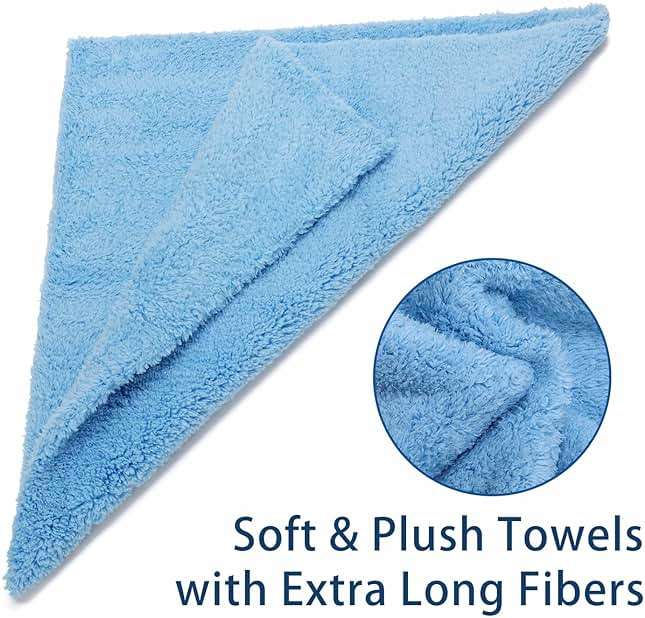 CARCAREZ Microfiber Towels for Cars, Car Drying Wash Detailing Buffing Polishing Towel with Plush Edgeless Microfiber Cloth, 450 GSM 16x16 in. Pack of 6 - Image 2