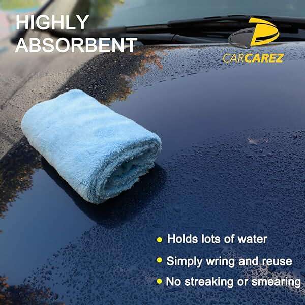 CARCAREZ Microfiber Towels for Cars, Car Drying Wash Detailing Buffing Polishing Towel with Plush Edgeless Microfiber Cloth, 450 GSM 16x16 in. Pack of 6 - Image 4