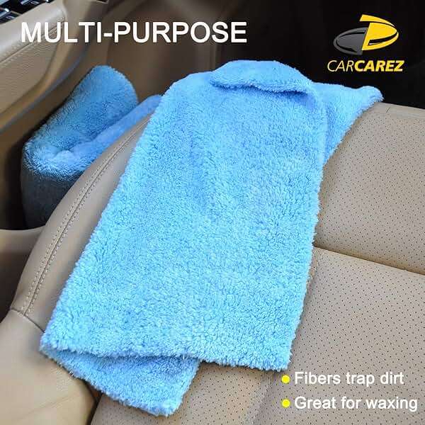 CARCAREZ Microfiber Towels for Cars, Car Drying Wash Detailing Buffing Polishing Towel with Plush Edgeless Microfiber Cloth, 450 GSM 16x16 in. Pack of 6 - Image 6