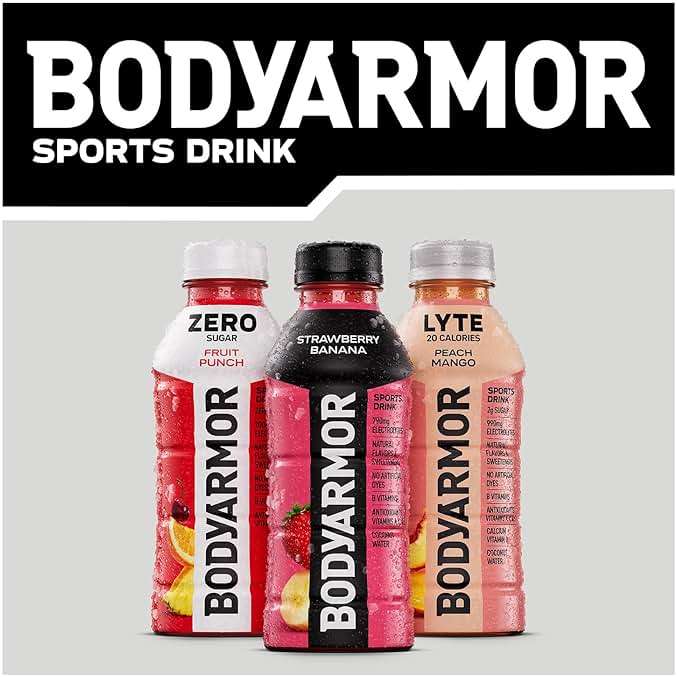 BODYARMOR LYTE, Peach Mango, Electrolyte Drink, 20 Calories, 16 Fl Oz Bottles (12 Pack), Coconut Water Sports Drink, Natural Flavor & B Vitamins - Image 9