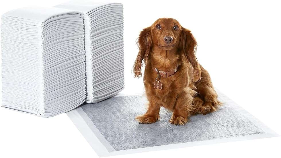 Amazon Basics Carbon Odor Control Dog and Puppy Pee Pads, 5-Layer Leak-Proof Super Absorbent, Quick-Dry Surface for Potty Training, Regular Size 22"x22", Gray, 120 Count - Image 1