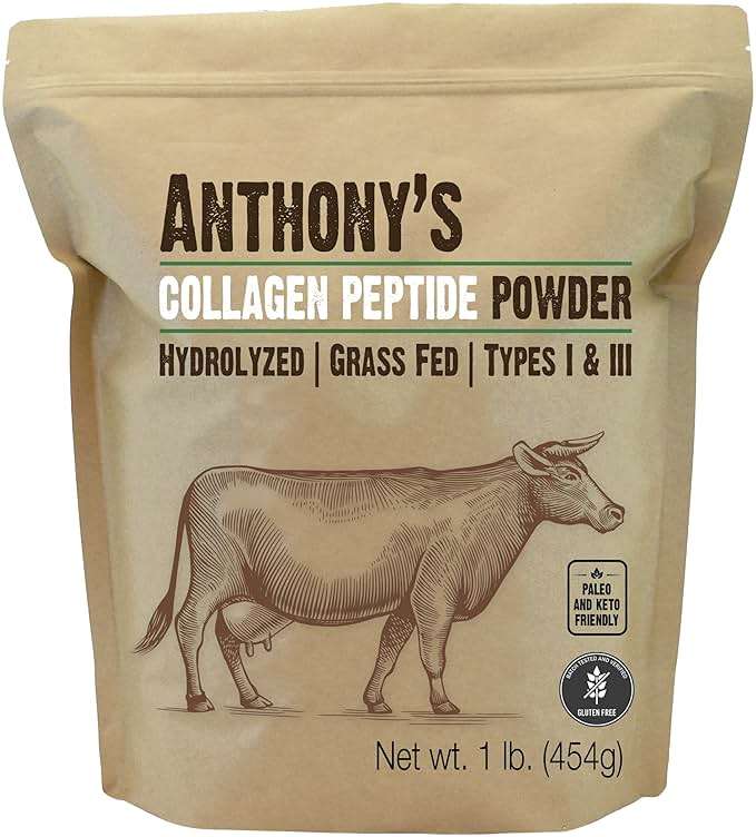 Anthony's Collagen Peptide Powder, 1 lb, Pure Hydrolyzed, Gluten Free, Keto and Paleo Friendly, Grass Fed, Unflavored, Non GMO - Image 1