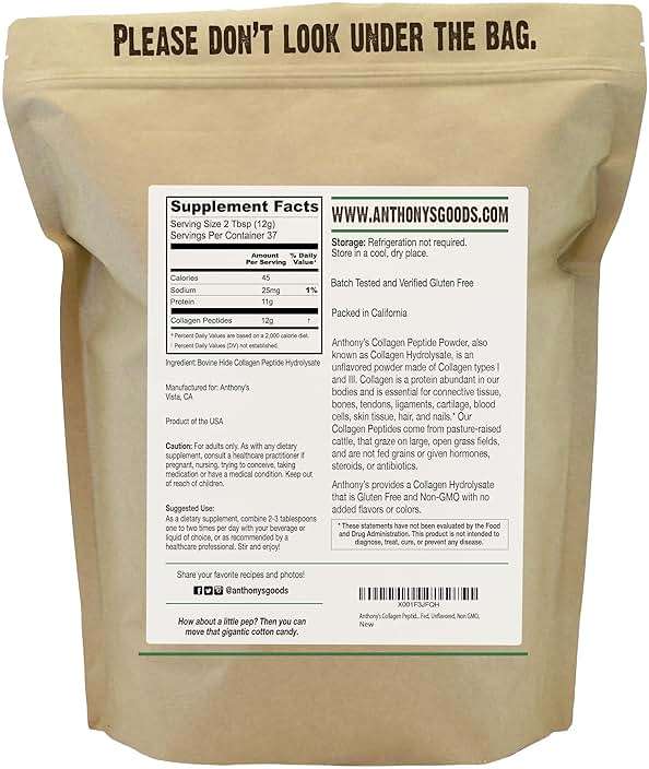 Anthony's Collagen Peptide Powder, 1 lb, Pure Hydrolyzed, Gluten Free, Keto and Paleo Friendly, Grass Fed, Unflavored, Non GMO - Image 2