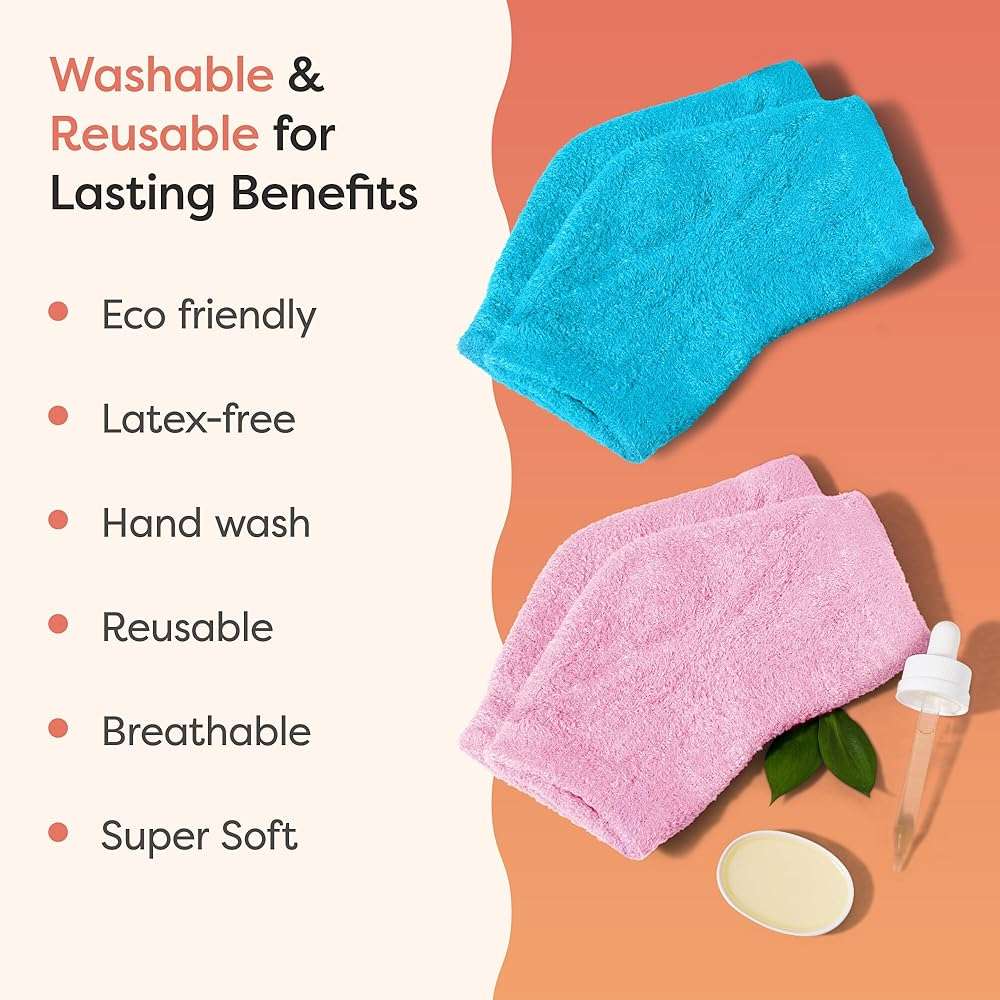 ZenToes Moisturizing Socks for Cracked Heel Treatment, Vitamin E, Olive Oil and Jojoba Oil Infused Heel Socks, Spa Gifts for Women, Relaxation Gifts for Women (Fuzzy Blue and Pink, Regular) - Image 6