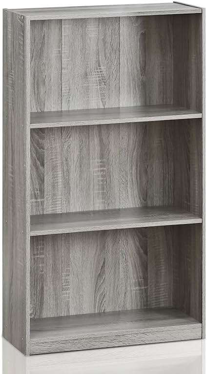 Furinno BASIC Book Shelf, 3-Tier Bookshelf with Open Shelves, Standing Bookcase, 9.3" x 21.8" x 39.5", for Organization and Storage, for Living Room, Bedroom, Home Office, French Oak - Image 5
